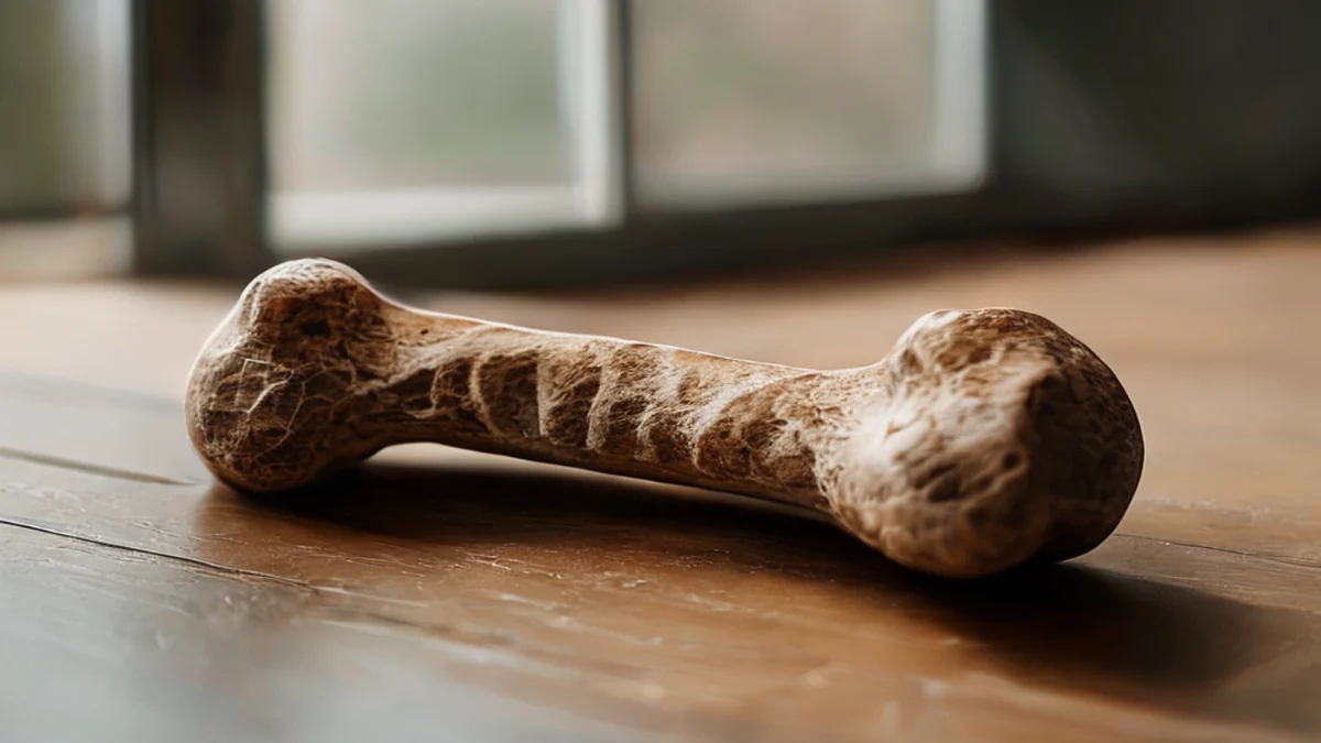 A scaled bone shows a reptilian texture with scales and ridges.
