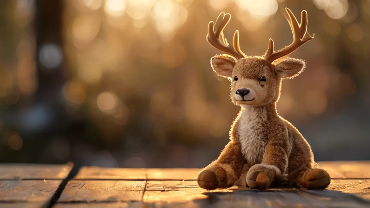 Echtgenaue gefüllte Reh, mit detaillierten Fell und Antlern.