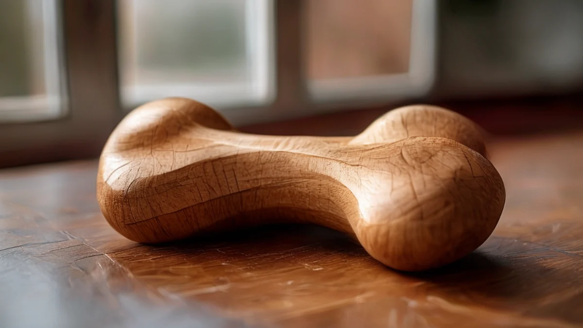 Ein detaillierter Blick auf ein Knochen-Puzzle-Teil mit komplexen Mustern und Texturen.