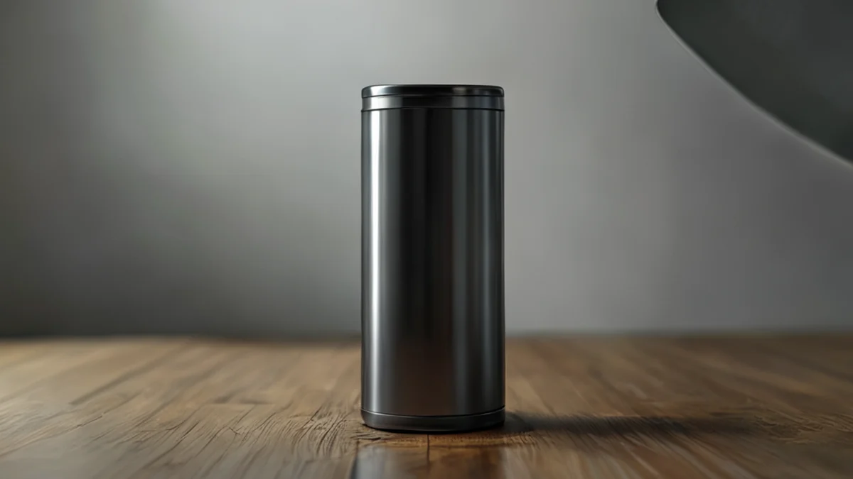 Support métallique avec terminaux de batterie et connexions câbles.