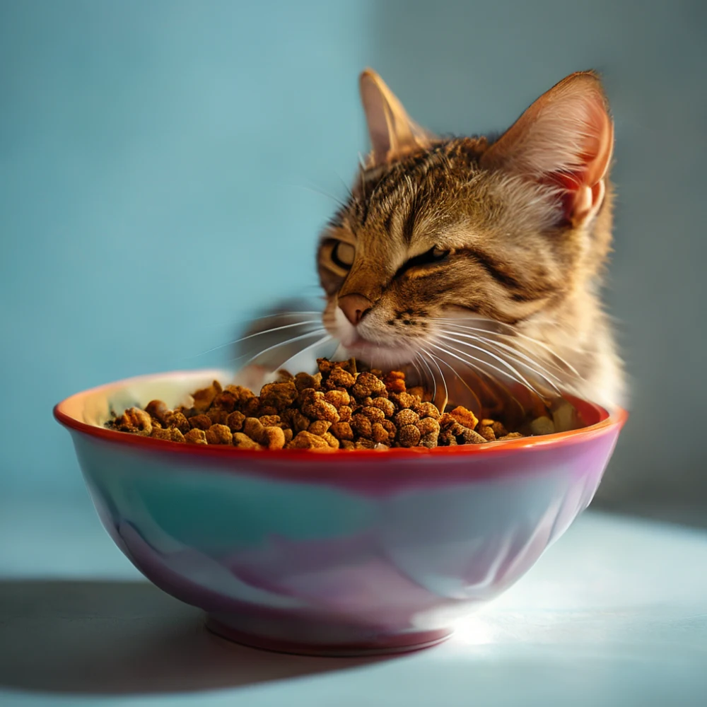 gato midiendo alimento enlatado
