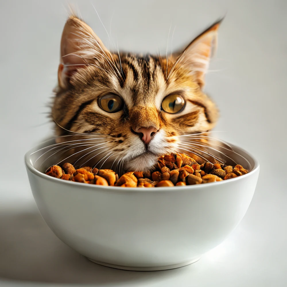 bocca di un piatto con ingredienti per alimenti gatti